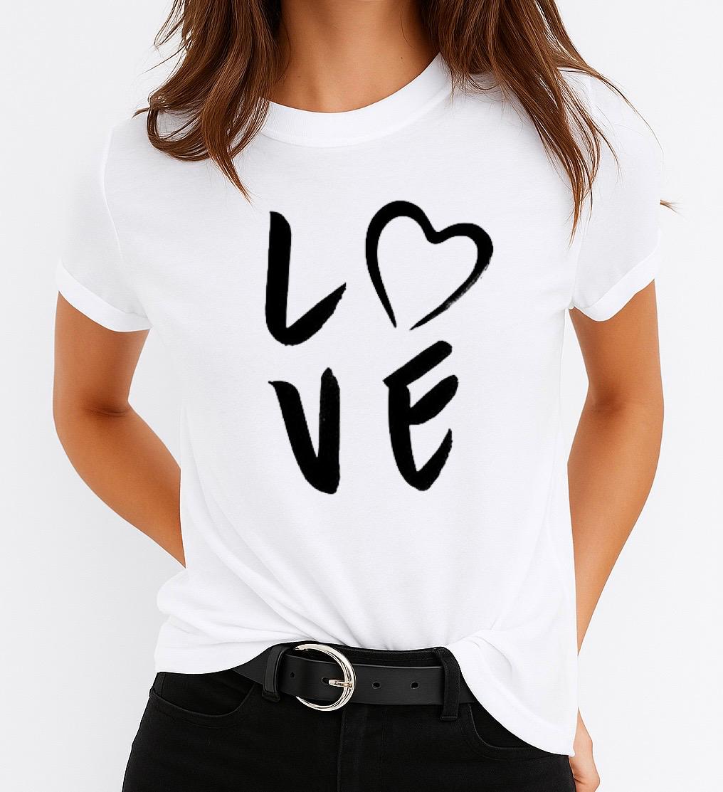 Tricou dama din bumbac 100% LOVE