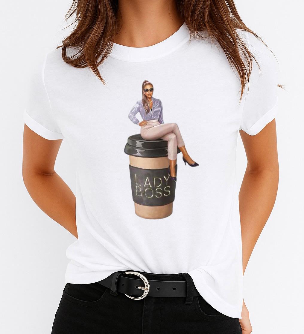 Tricou dama din bumbac 100% Lady Boss