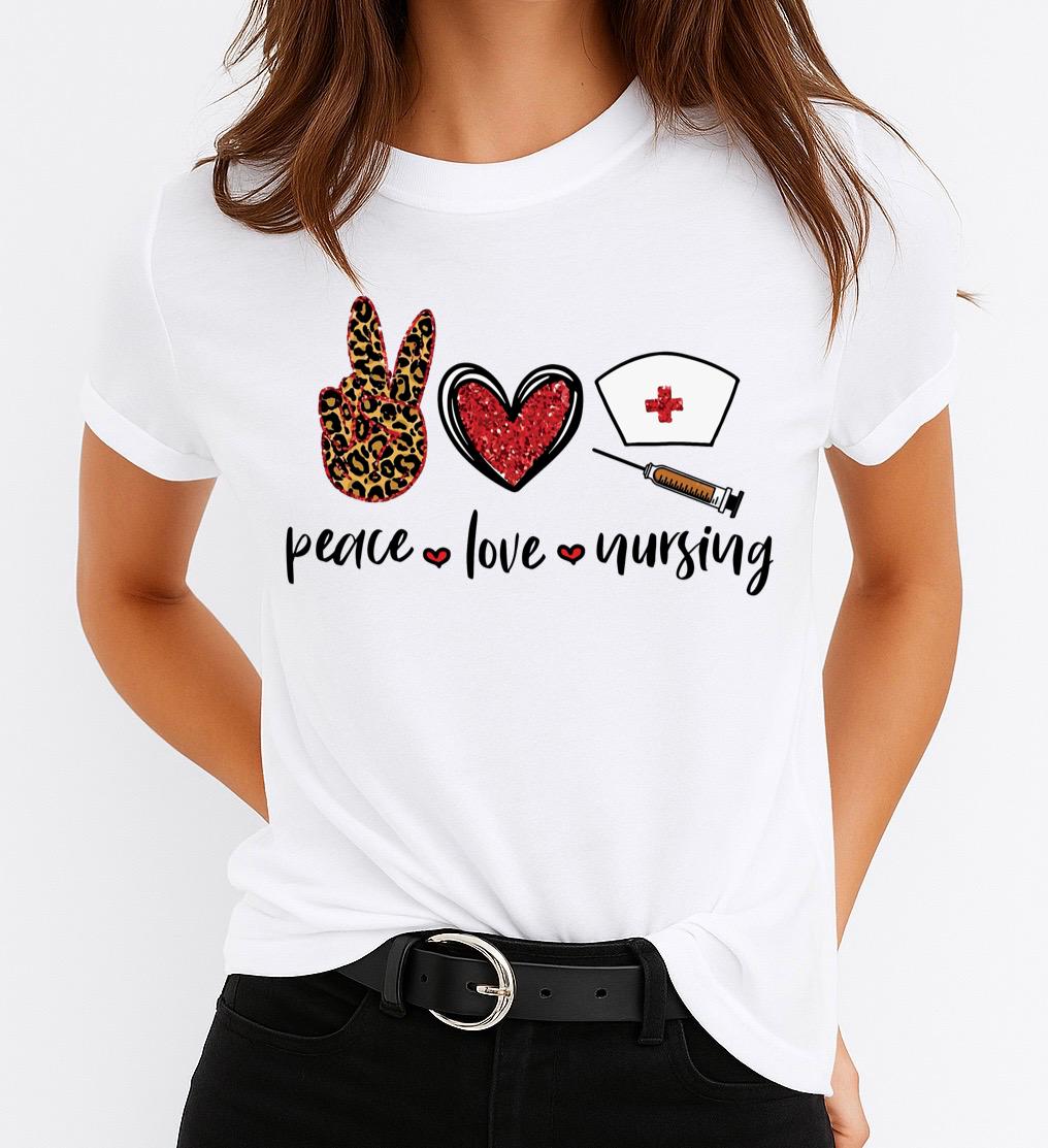 Tricou dama din bumbac 100% Peace Love Nursing 2