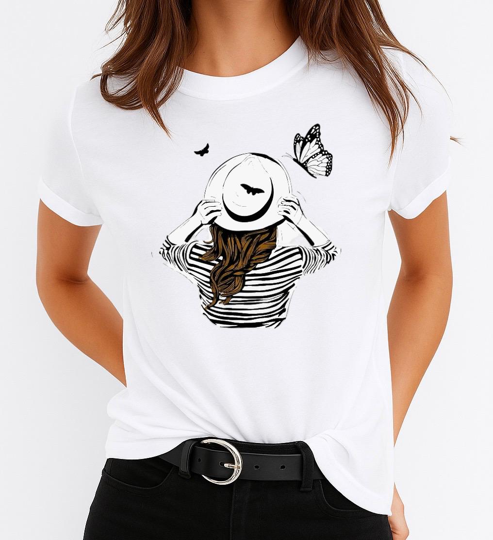 Tricou dama din bumbac 100% Black And White