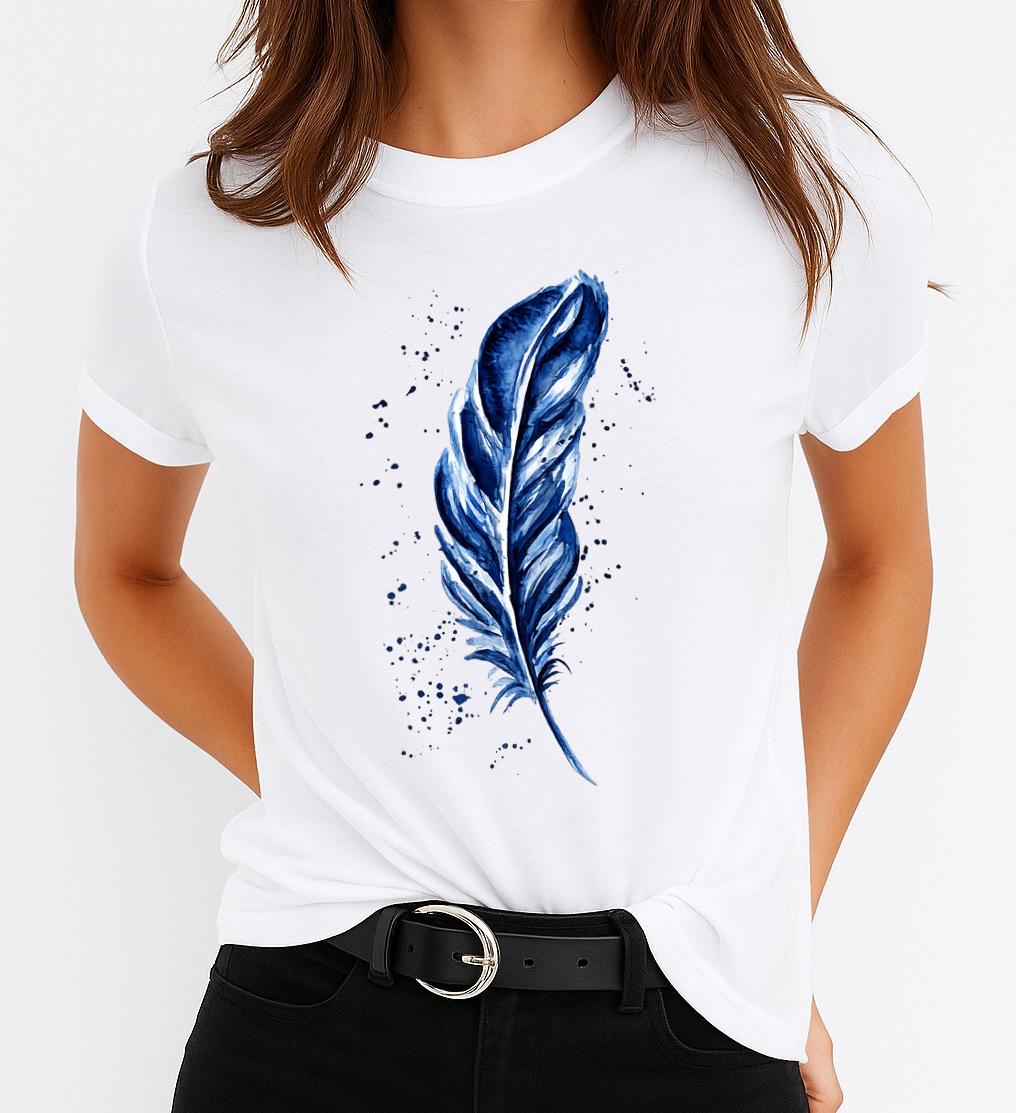 Tricou dama din bumbac 100% Blue Petala