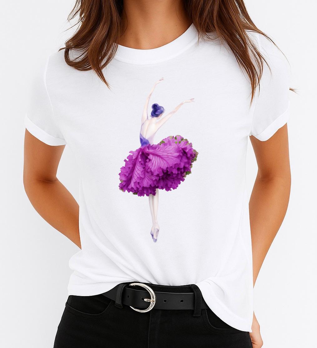 Tricou Alb Dama din Bumbac 100% - Mov Dress - MonCherie