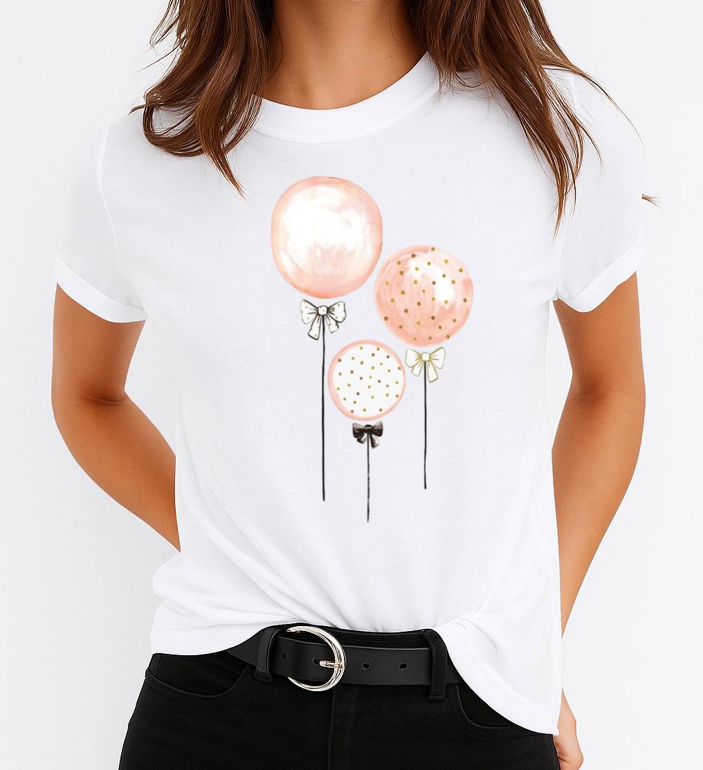 Tricou Dama 3 Baloane – Bumbac 100%