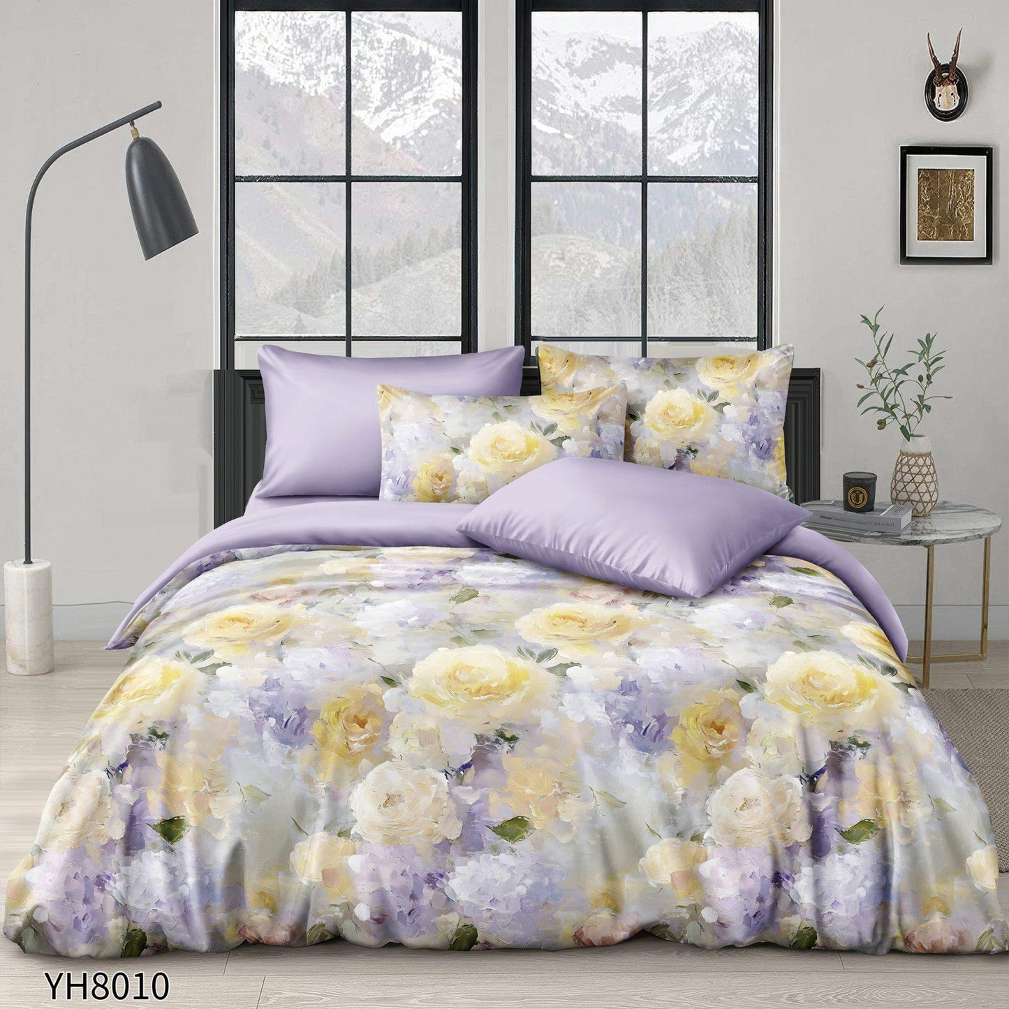 Lenjerie de pat dublu FINET, cu elastic, 4 piese F-542