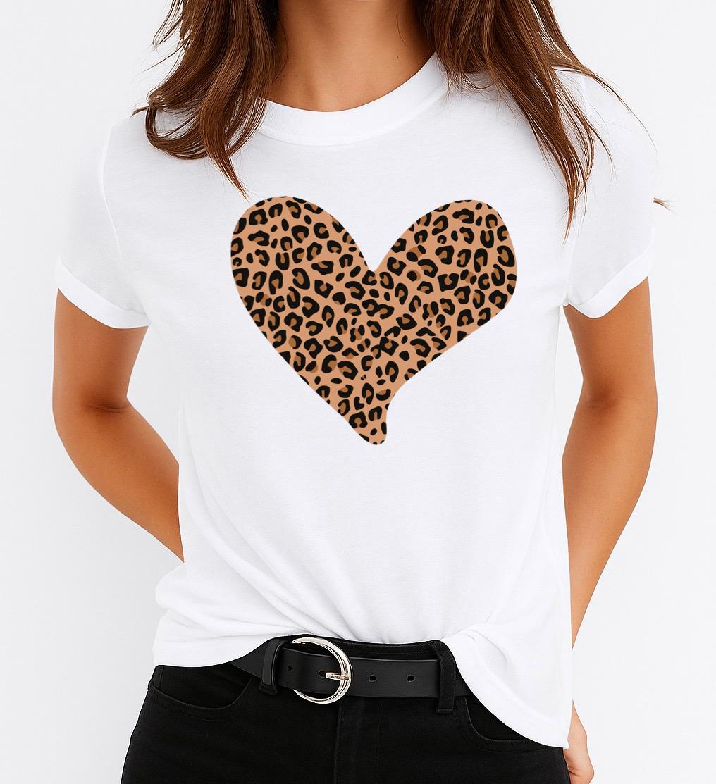 Tricou Alb Dama din Bumbac 100% - Jaguar Love - MonCherie