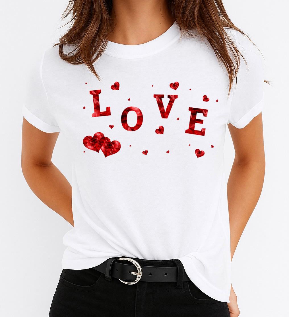 Tricou Dama Love Red – Bumbac 100%