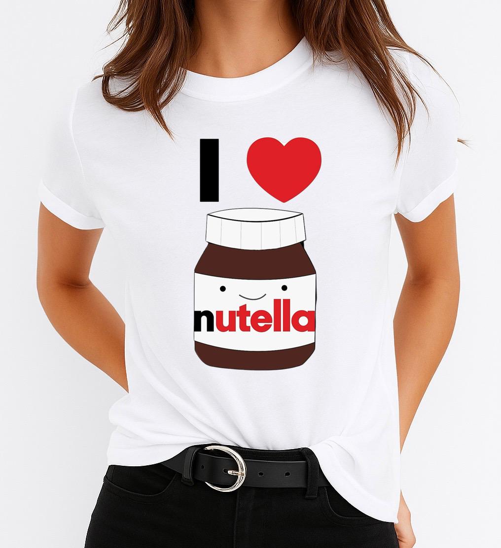 Tricou Dama I Love Nutella – Bumbac 100%