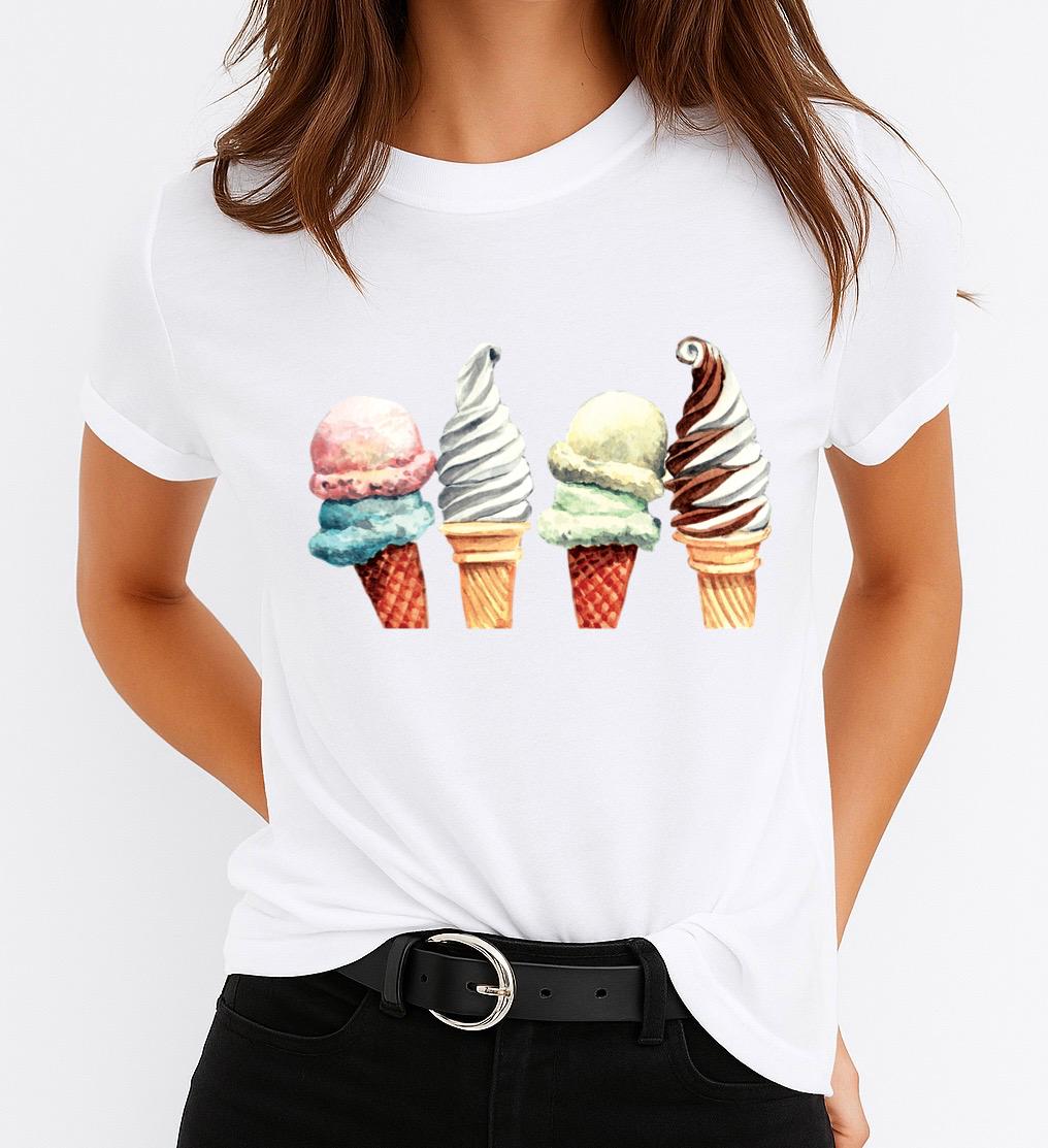Tricou dama din bumbac 100% Love Ice Cream