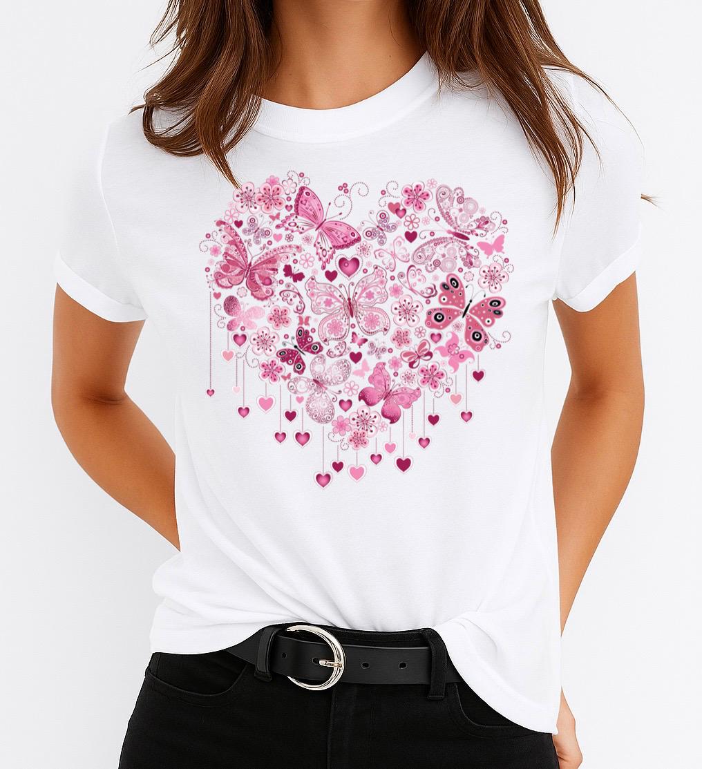 Tricou dama din bumbac 100% Pink Heart 5