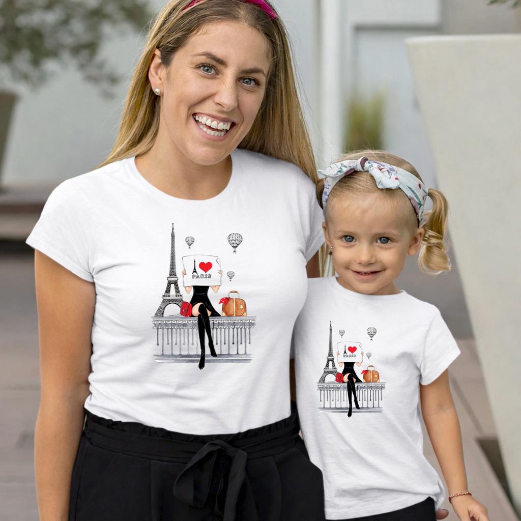 Set Tricouri Mama si Copil din Bumbac 100% - Mama si Fata 35
