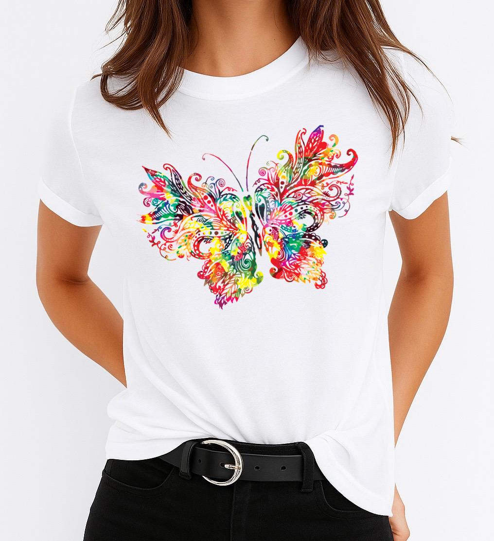 Tricou dama din bumbac 100% Spring Butterfly 2
