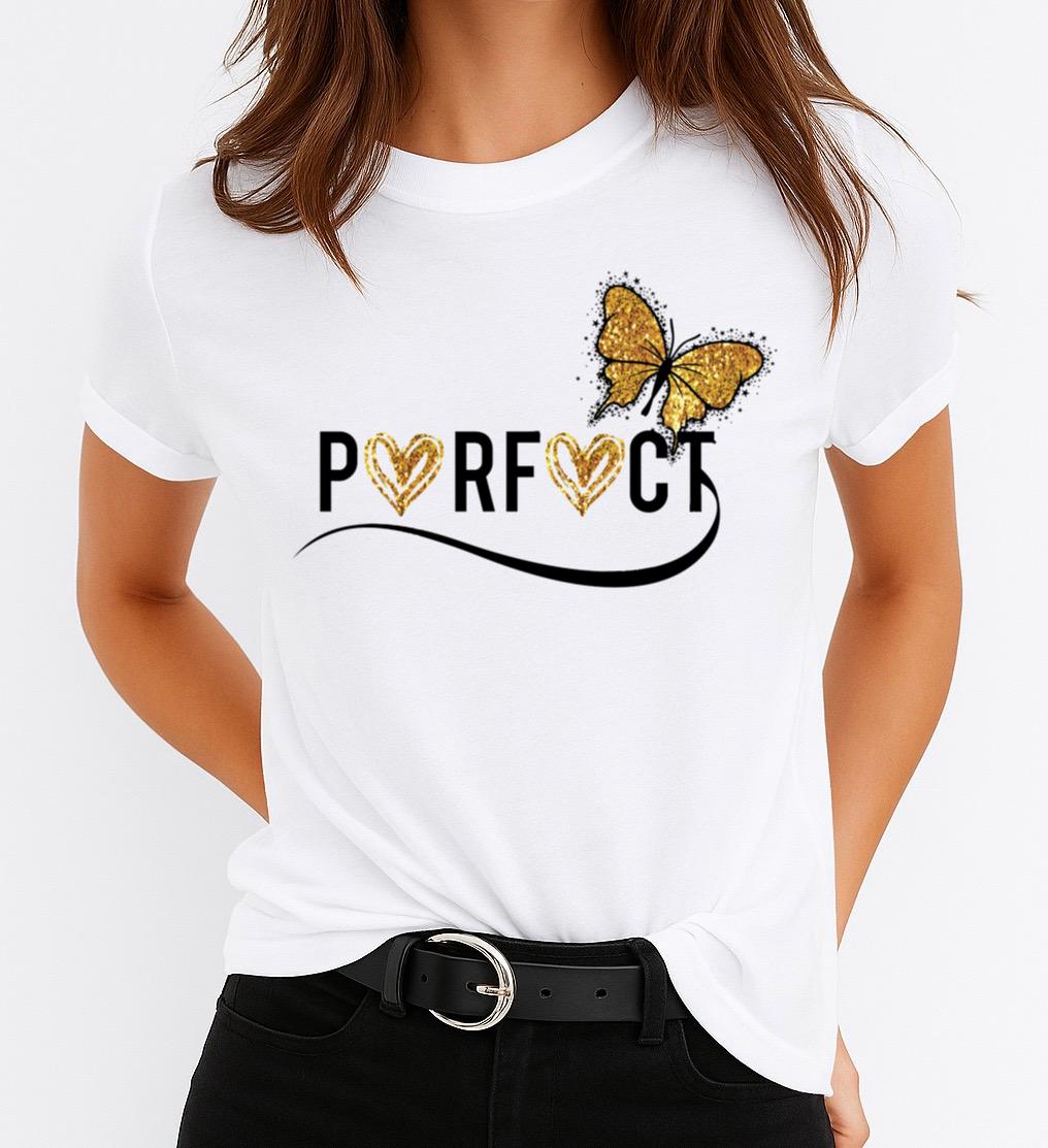 Tricou Alb Dama din Bumbac 100% - Perfect