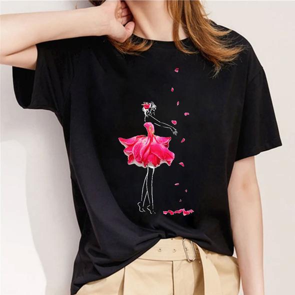 Tricou Negru Red Dress (6709103788216)