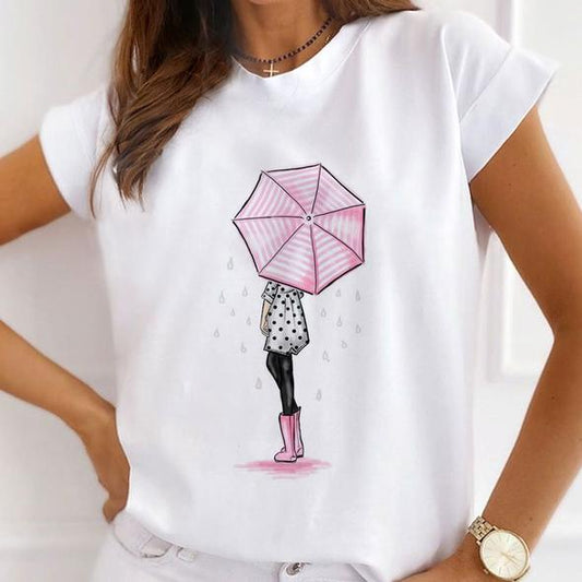Tricou Pink Umbrella (6709152284856)