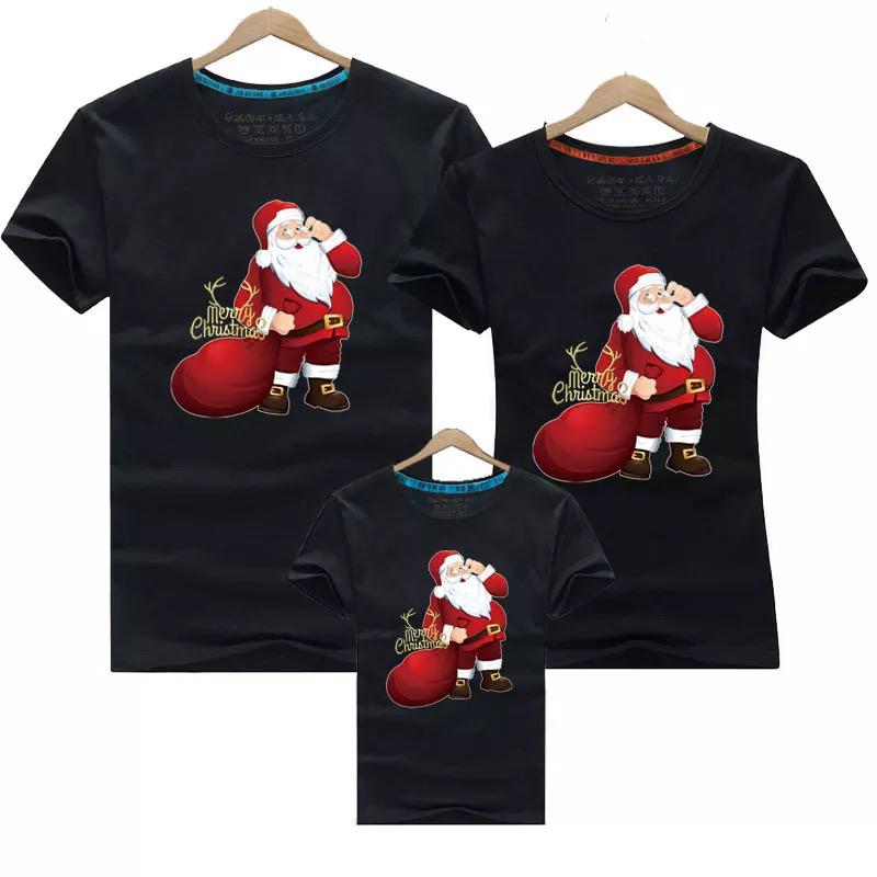 Tricouri Familie Black Mos Craciun (7476913144026)