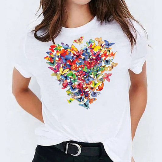 Tricou Heart Butterfly Multicolor (6694221119672)