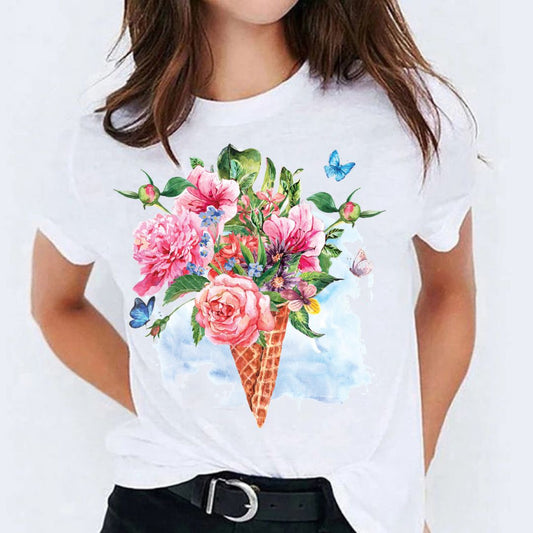 Tricou Flower Ice Cream (6592945389752)