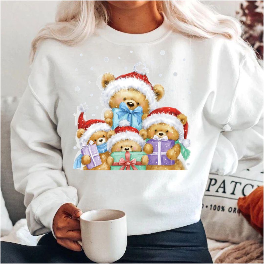 Bluza alba din bumbac 100% Ursuleti Draguti