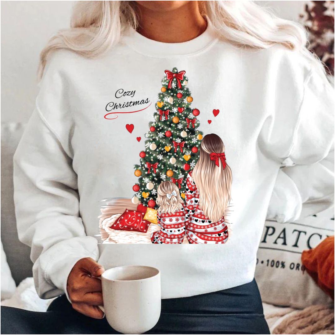 Bluza alba din bumbac 100% Merry Christmas