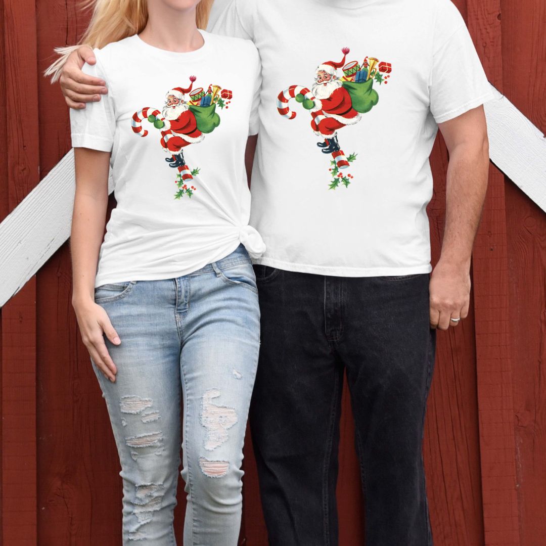 Tricouri din bumbac 100% Cuplu Cute Mos Craciun