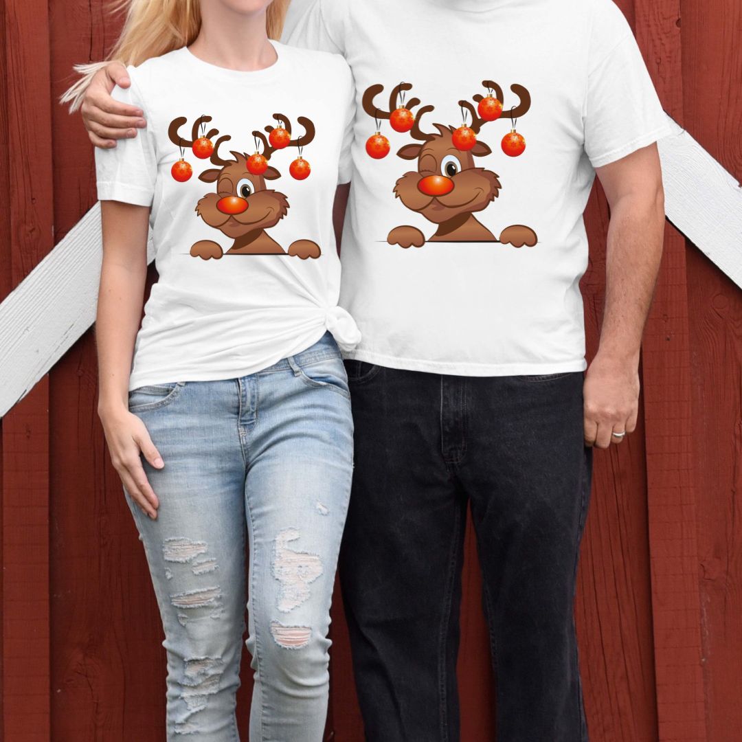 Tricouri din bumbac 100% Cuplu Cute Ren