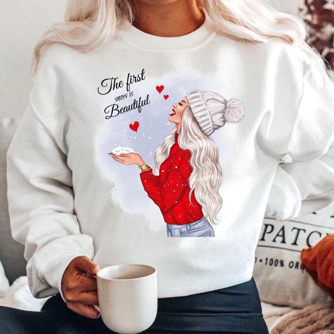 Bluza alba din bumbac 100% The First Love