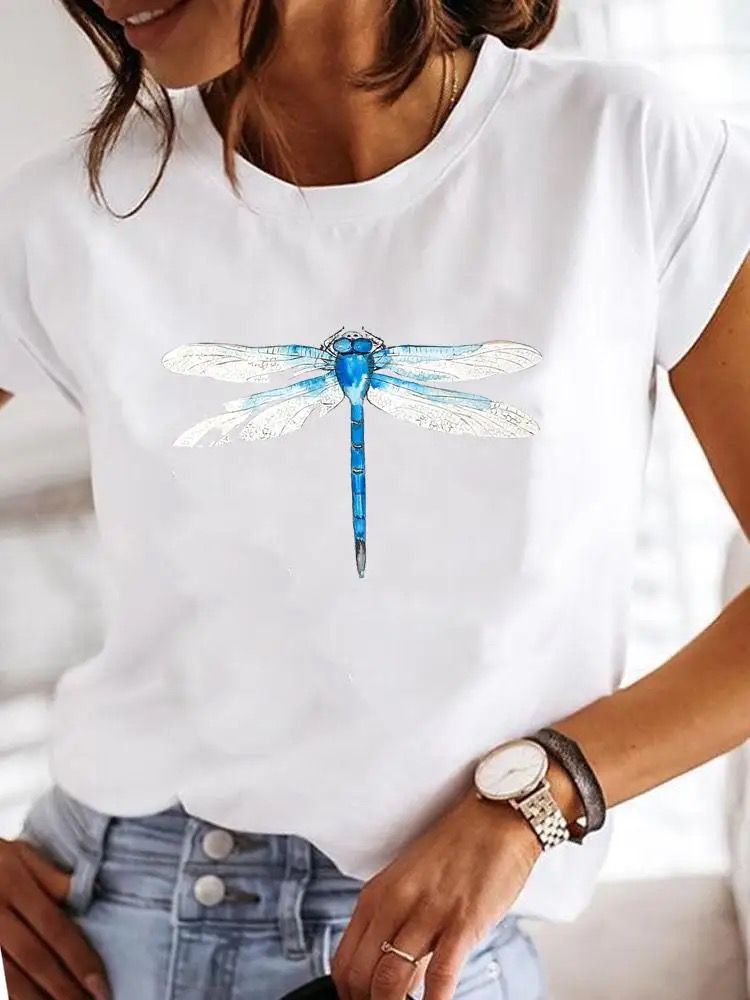Tricou dama din bumbac 100% Libelula Blue 2