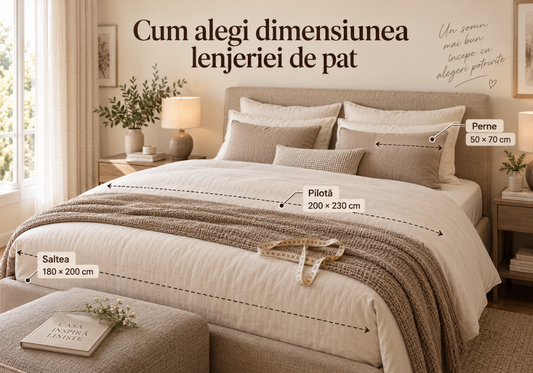 Cum alegi dimensiunea lenjeriei de pat — ghid complet de marimi