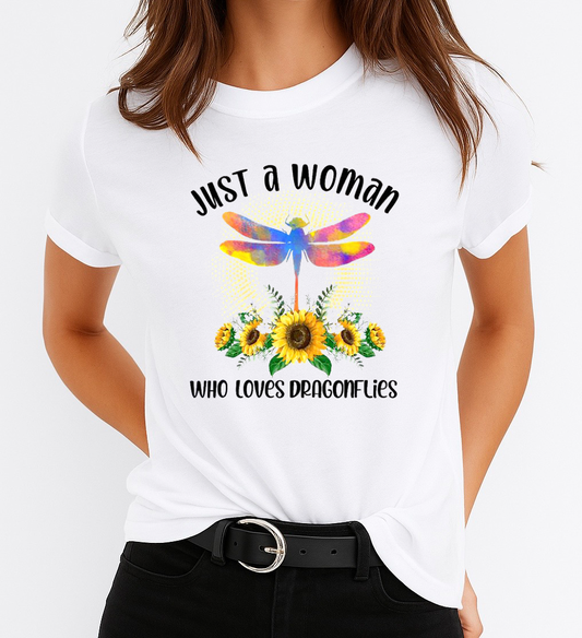 Tricou Alb Dama din Bumbac 100% - Just a Woman
