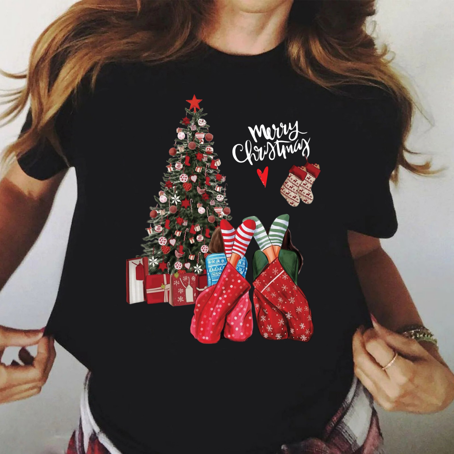 Tricou din bumbac 100% Negru Christmas