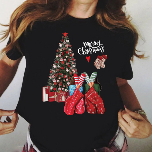 Tricou din bumbac 100% Negru Christmas