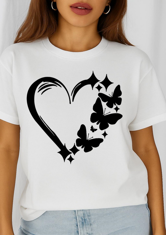 Tricou dama din bumbac 100% Black heart