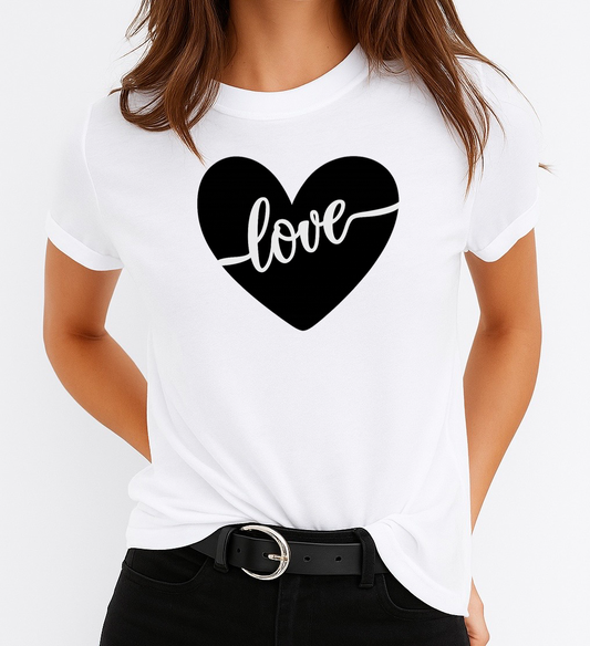 Tricou dama din bumbac 100% Love Black