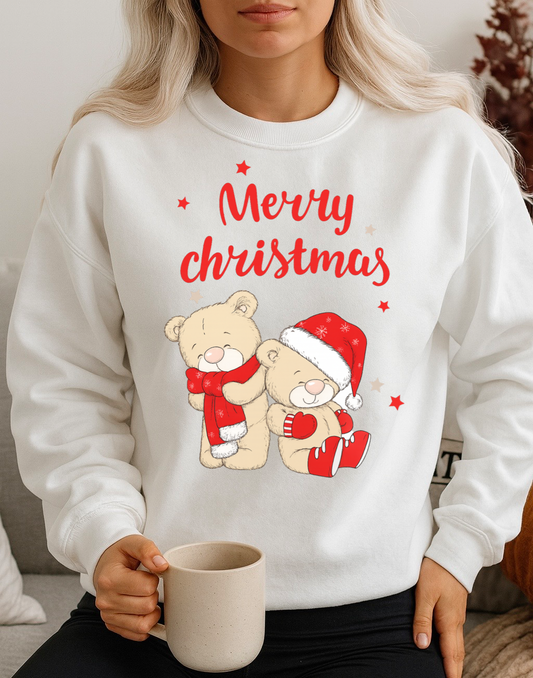 Bluza alba din bumbac 100% Merry christmas