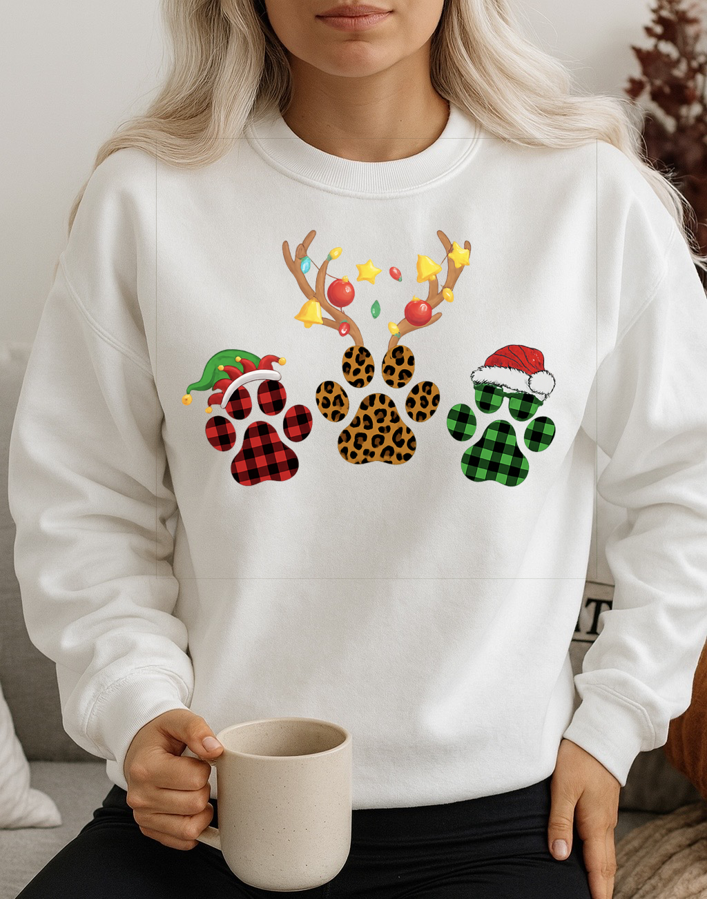 Bluza alba din bumbac 100% Nice Christmas