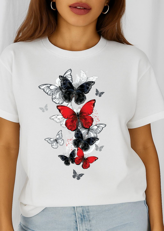 Tricou dama din bumbac 100% 5 Butterflies