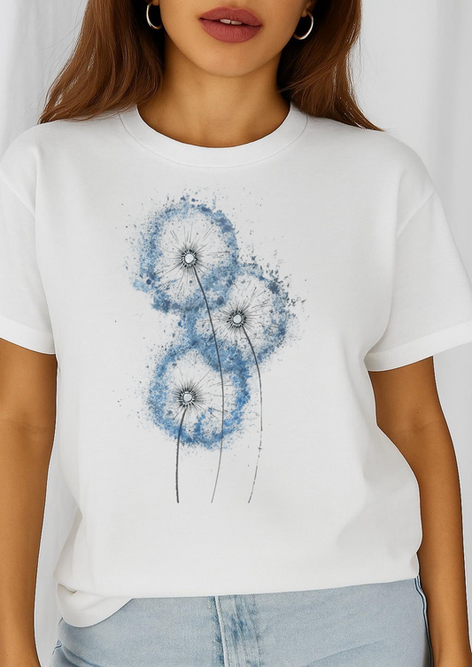Tricou dama din bumbac 100% 3 Blue Butterflies