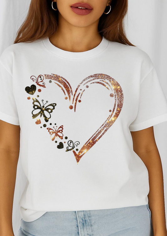 Tricou dama din bumbac 100% Heart Butterfly