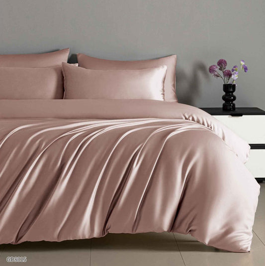 Lenjerie de pat dublu din SATIN EXTRA FIN, cu elastic, 4 piese F-601