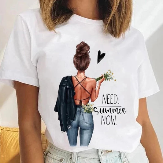Tricou dama din bumbac  100% "Need summer now" - Lichidare stoc