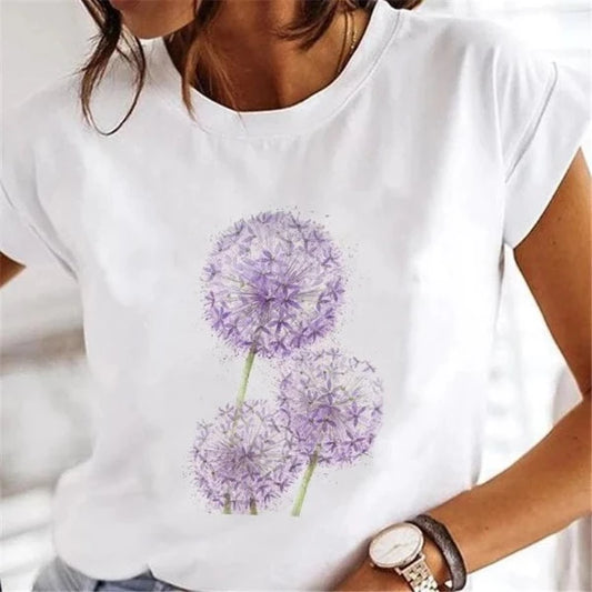 Tricou dama din bumbac 100% Dandelion Purple - Lichidare stoc