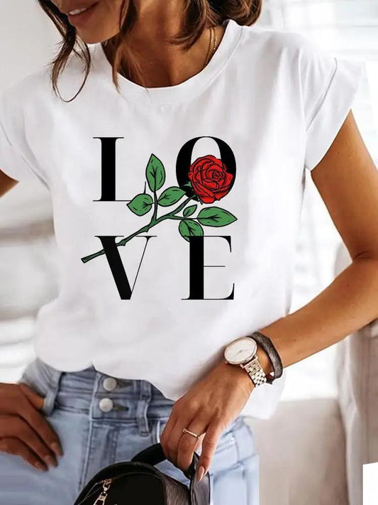 Tricou dama din bumbac 100% Love Rose