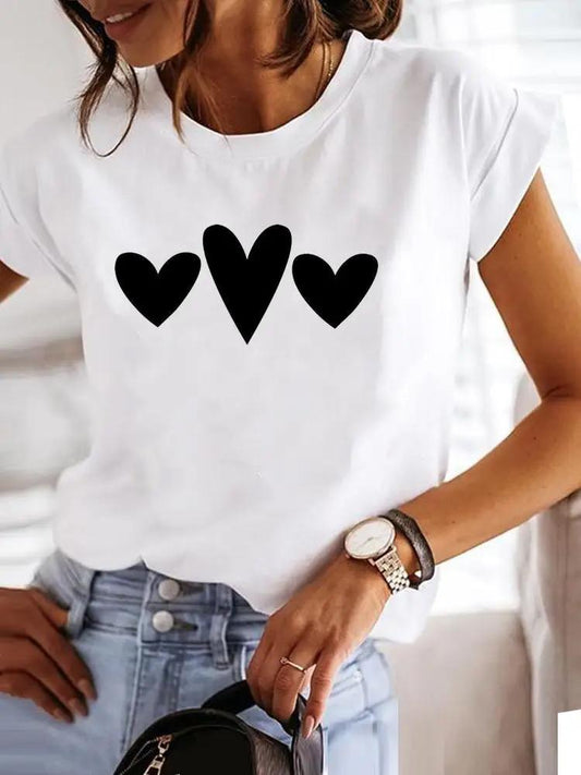 Tricou dama din bumbac 100% 3 Black Hearts