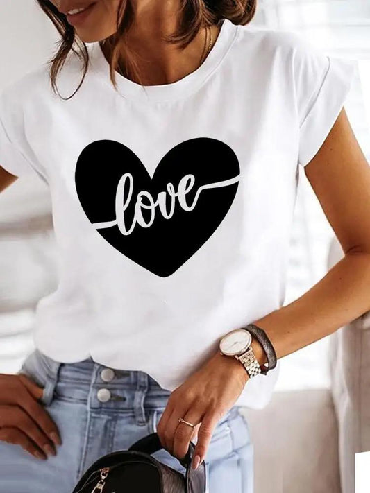 Tricou dama din bumbac 100% Love Black