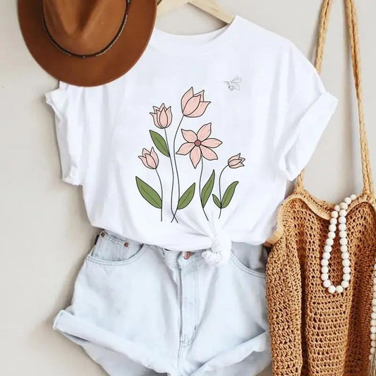 Tricou dama din bumbac 100% Flowers