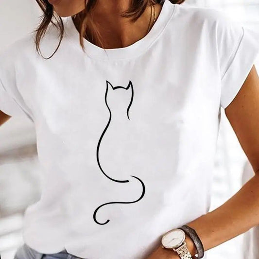 Tricou dama din bumbac 100% Cat