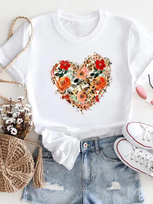 Tricou dama din bumbac 100% Color Heart 3