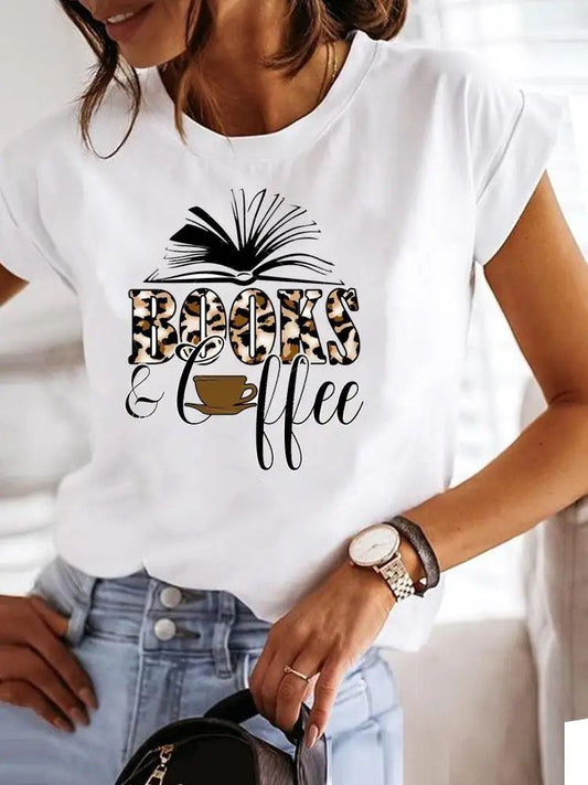 Tricou dama din bumbac 100% Books Coffee