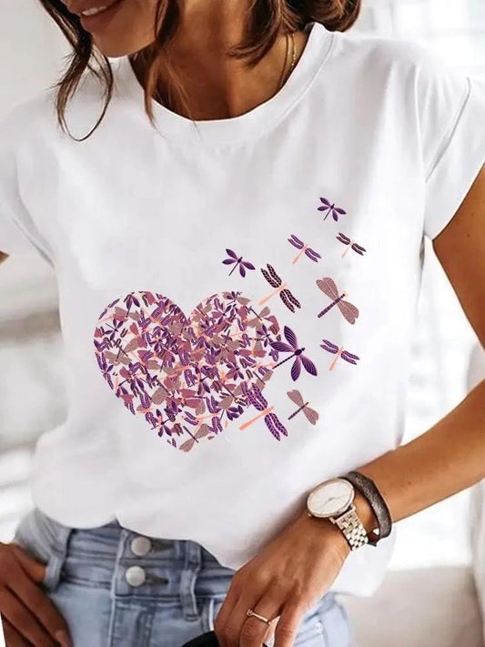 Tricou dama din bumbac 100% Dragonfly Purple - Lichidare stoc