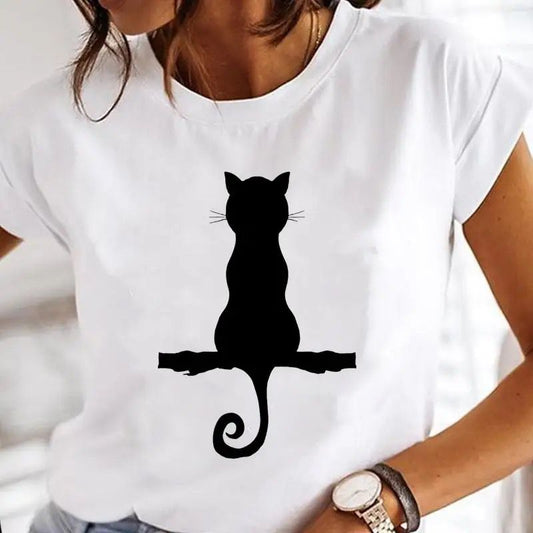 Tricou dama din bumbac 100% Cat Black